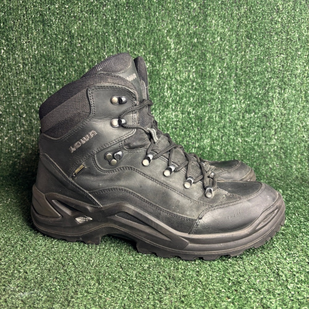 Lowa Renegade GTX Mid Gore-Tex Waterproof Hiking Boots Black Leather Mens Sz 11